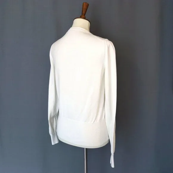 Dolce & Gabbana Small 42 White Cardigan Sweater Floral Knit